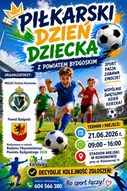 W Koronowie dzieci wybiegną na boisko. Będą medale i dmuchańce